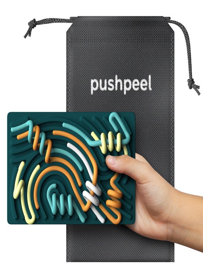 Pushpeel Sensory Activity Board: Silicone Fidget Toy for Calming, Stress, Anxiety, ADHD & Autism | Silent, No Mess | Kids 3+ & Adults | Includes Portable Travel Bag & 11 Strings - Image 3